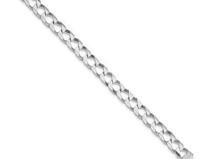 Sterling Silver Rhodium-plated D/C Square Curb Chain (Style QFOC250R-8)