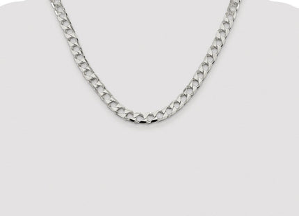 Sterling Silver Rhodium-plated D/C Square Curb Chain (Style QFOC300R-20)