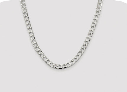Sterling Silver Rhodium-plated D/C Square Curb Chain (Style QFOC300R-22)