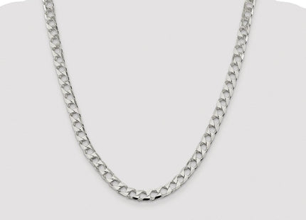 Sterling Silver Rhodium-plated D/C Square Curb Chain (Style QFOC300R-24)