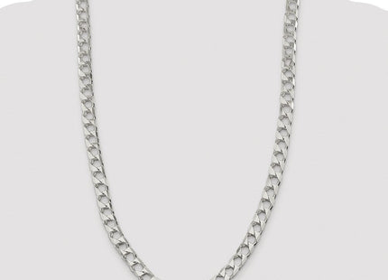 Sterling Silver Rhodium-plated D/C Square Curb Chain (Style QFOC300R-26)