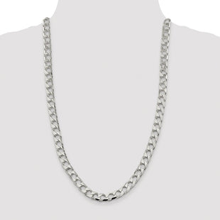 Sterling Silver Rhodium-plated D/C Square Curb Chain (Style QFOC300R-26)
