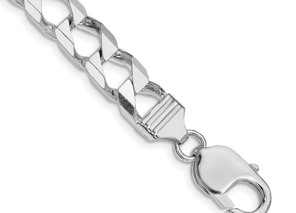 Sterling Silver Rhodium-plated D/C Square Curb Chain (Style QFOC300R-8)