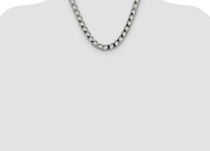 Sterling Silver Rhodium-plated D/C Square Curb Chain (Style QFOC350R-20)