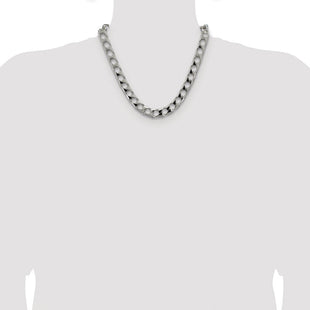 Sterling Silver Rhodium-plated D/C Square Curb Chain (Style QFOC350R-20)