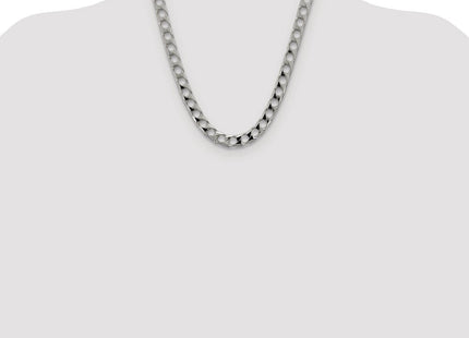 Sterling Silver Rhodium-plated D/C Square Curb Chain (Style QFOC350R-22)