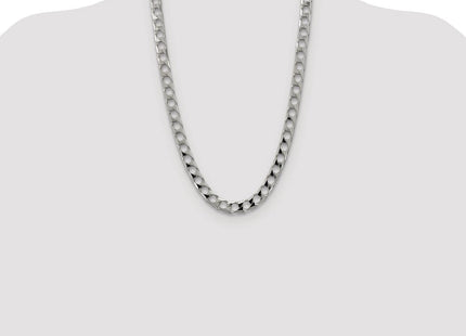 Sterling Silver Rhodium-plated D/C Square Curb Chain (Style QFOC350R-26)