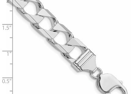 Sterling Silver Rhodium-plated D/C Square Curb Bracelet