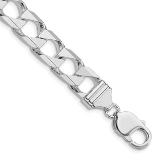 Sterling Silver Rhodium-plated D/C Square Curb Chain (Style QFOC350R-8)