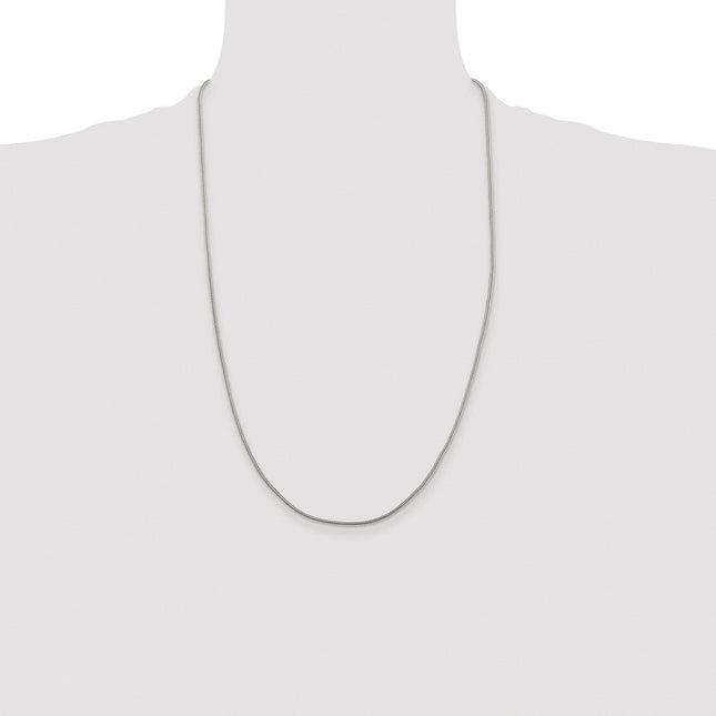 Sterling Silver Rhodium-plated Diamond-cut Round Franco Chain, 16 x 1.25mm