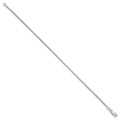 Sterling Silver Rhodium-plated Diamond-cut Round Franco Bracelet, 7 x 1.25mm