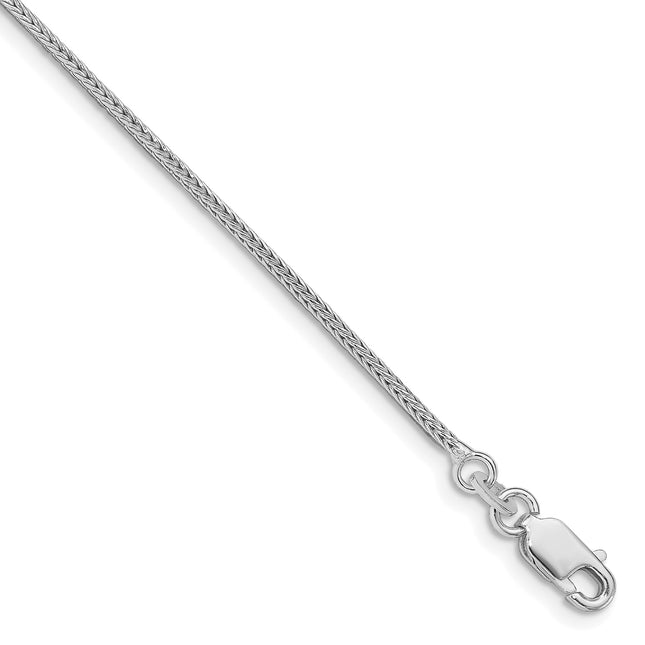 Sterling Silver Rhodium-plated Diamond-cut Round Franco Bracelet, 7 x 1.25mm