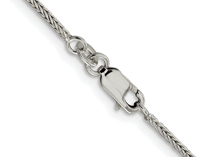 Sterling Silver Rhodium-plated Diamond-cut Round Franco Chain, 16 x 1.45mm