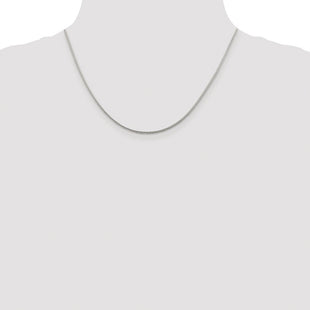 Sterling Silver Rhodium-plated Diamond-cut Round Franco Chain (Style QFR150R-18)