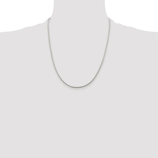 Sterling Silver Rhodium-plated Diamond-cut Round Franco Chain (Style QFR150R-22)