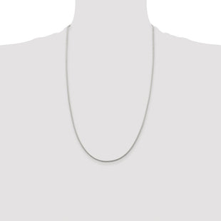 Sterling Silver Rhodium-plated Diamond-cut Round Franco Chain (Style QFR150R-26)