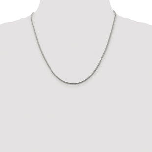 Sterling Silver Rhodium-plated Diamond-cut Round Franco Chain (Style QFR200R-20)