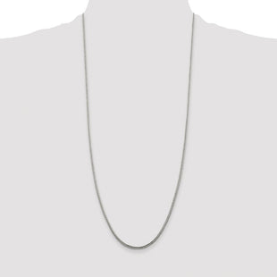 Sterling Silver Rhodium-plated Diamond-cut Round Franco Chain (Style QFR200R-30)