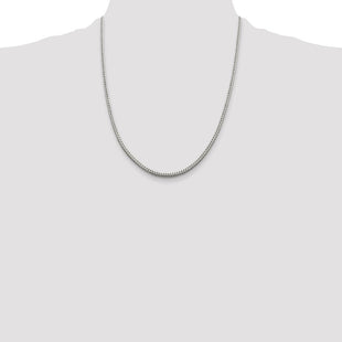 Sterling Silver Diamond-cut Round Franco Chain (Style QFR250-22)