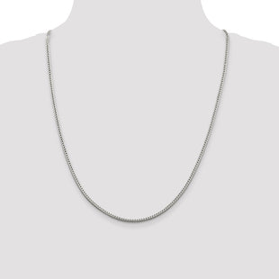 Sterling Silver Diamond-cut Round Franco Chain (Style QFR250-24)