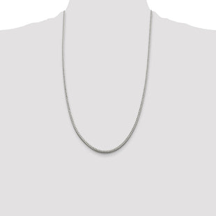 Sterling Silver Diamond-cut Round Franco Chain (Style QFR250-26)