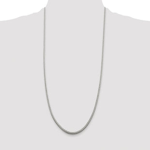 Sterling Silver Rhodium-plated Diamond-cut Round Franco Chain (Style QFR250R-30)