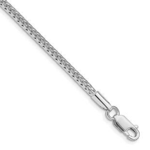 Sterling Silver Rhodium-plated Diamond-cut Round Franco Chain (Style QFR250R-8)