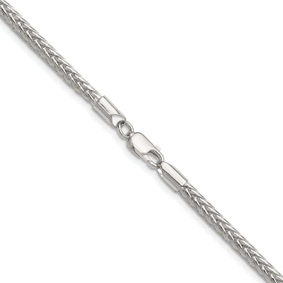 Sterling Silver Diamond-cut Round Franco Chain, 16 x 3.4mm