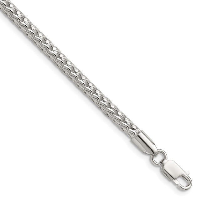 Sterling Silver Diamond-cut Round Franco Chain, 16 x 3.4mm