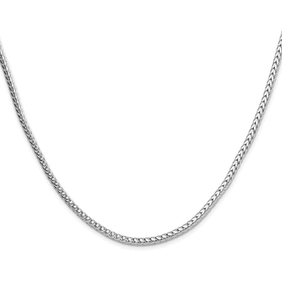 Sterling Silver Rhodium-plated Diamond-cut Round Franco Chain, 16 x 3.4mm