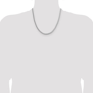 Sterling Silver Rhodium-plated Diamond-cut Round Franco Chain (Style QFR320R-20)