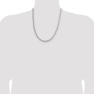 Sterling Silver Rhodium-plated Diamond-cut Round Franco Chain (Style QFR320R-22)