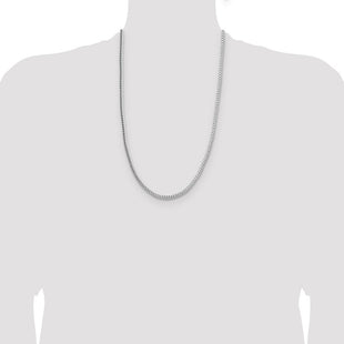 Sterling Silver Rhodium-plated Diamond-cut Round Franco Chain (Style QFR320R-26)