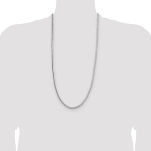 Sterling Silver Rhodium-plated Diamond-cut Round Franco Chain (Style QFR320R-30)