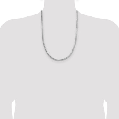 Sterling Silver Diamond-cut Round Franco Chain, 24 x 3.8mm