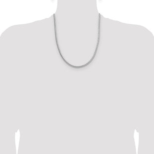 Sterling Silver Rhodium-plated Diamond-cut Round Franco Chain (Style QFR350R-22)