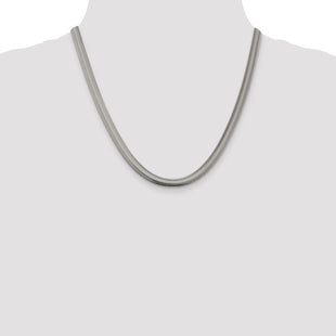 Sterling Silver Flat Oval Snake Chain (Style QFS10-20)