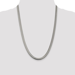 Sterling Silver Flat Oval Snake Chain (Style QFS10-24)