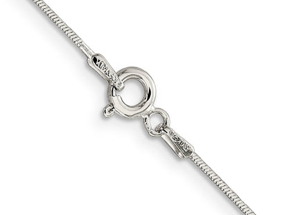 Sterling Silver Diamond-cut Snake Chain, 16 x 0.85mm