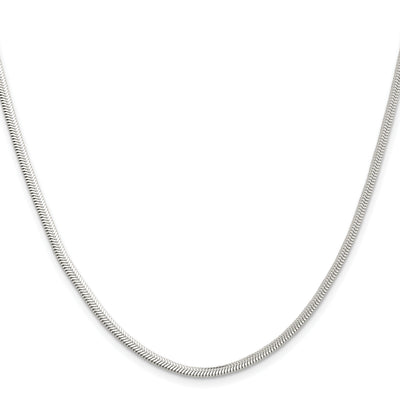 Sterling Silver Flat Oval Snake Chain, 16 x 3.3mm