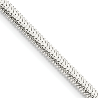 Sterling Silver Flat Oval Snake Chain, 16 x 3.3mm