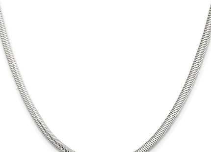 Sterling silver snake link oval chain, alternate view