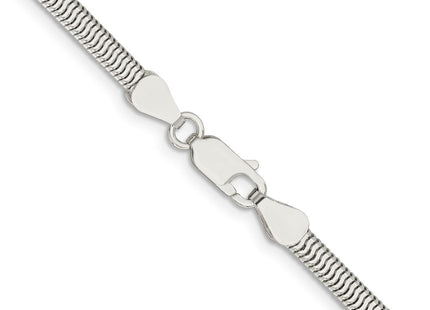 Sterling silver snake link oval chain, another view
