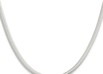 Sterling Silver 6-sided Oval Snake Chain, 30 x 5mm