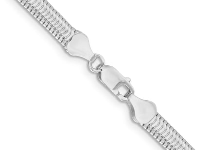 Sterling Silver 6-sided Oval Snake Chain, 30 x 5mm