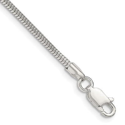 Sterling Silver Diamond-cut Snake Bracelet