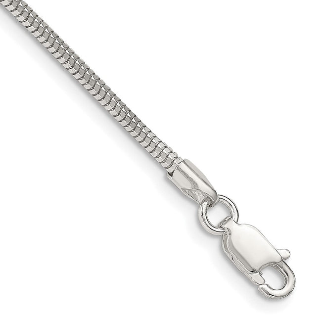 Sterling Silver Diamond-cut Snake Chain, 16 x 2mm