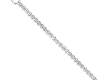 Sterling Silver Engraveable Heart Disc on Fancy Link Toggle 7.75in Necklace
