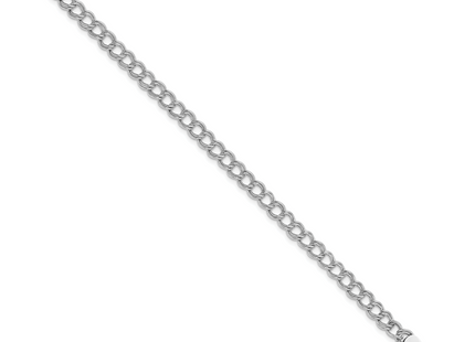 Amore La Vita Sterling Silver Rhodium-plated Polished 5.25mm 7 inch Open Link with Lobster Clasp Charm Bracelet