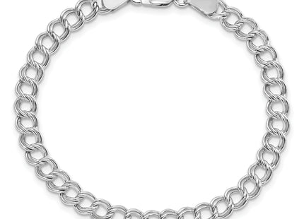 Amore La Vita Sterling Silver Rhodium-plated Polished 5.25mm 7 inch Open Link with Lobster Clasp Charm Bracelet